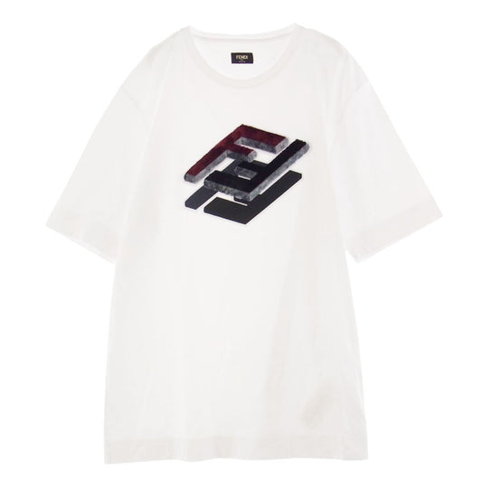 FENDI フェンディ FY0936 AL36 エンブロイダリー FF ロゴ Tシャツ ホワイト系 XXL【美品】【中古】