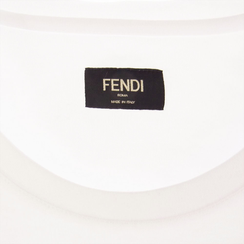 FENDI フェンディ FY0936 AL36 エンブロイダリー FF ロゴ Tシャツ ホワイト系 XXL【美品】【中古】