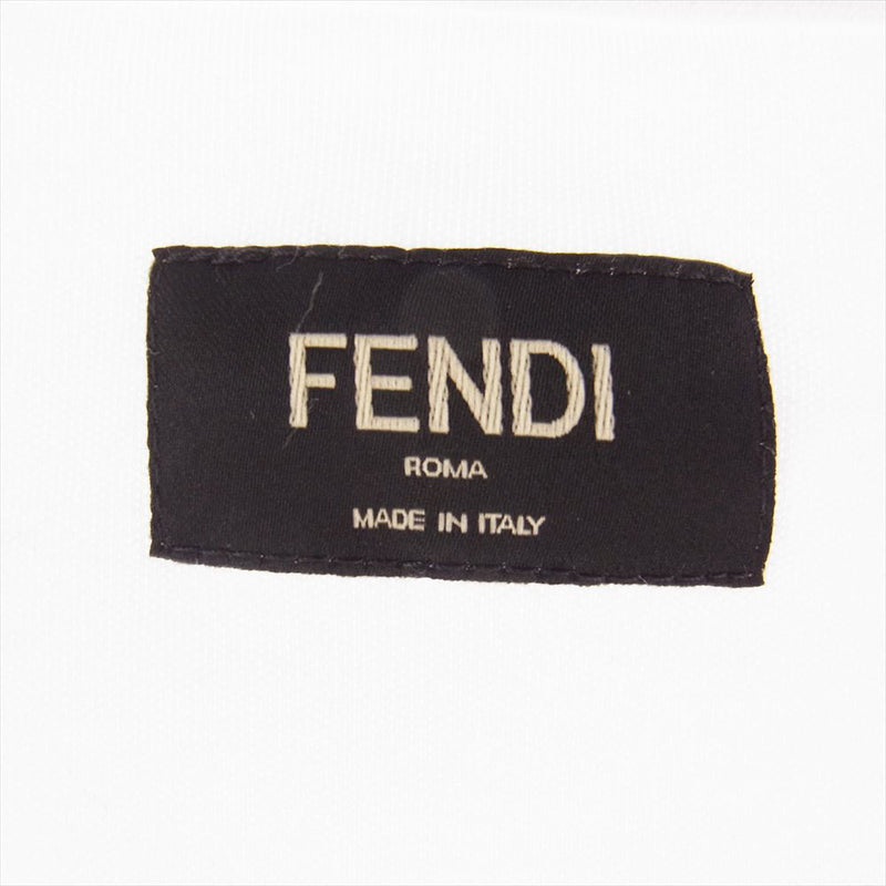 FENDI フェンディ FY0936 AL36 エンブロイダリー FF ロゴ Tシャツ ホワイト系 XXL【美品】【中古】