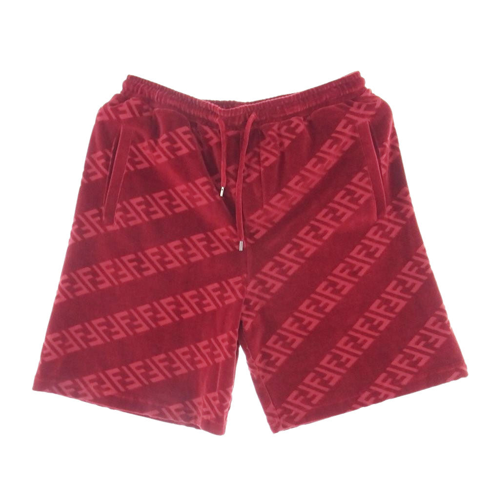 FENDI フェンディ 21SS FB0689 AKD0 ズッカ ロゴ ハーフ ショート パンツ レッド レッド系 52【美品】【中古】