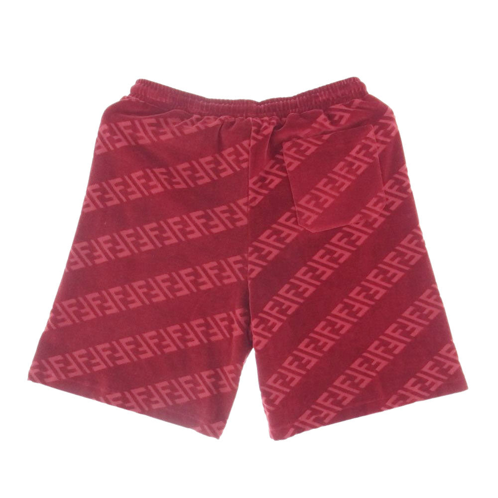 FENDI フェンディ 21SS FB0689 AKD0 ズッカ ロゴ ハーフ ショート パンツ レッド レッド系 52【美品】【中古】
