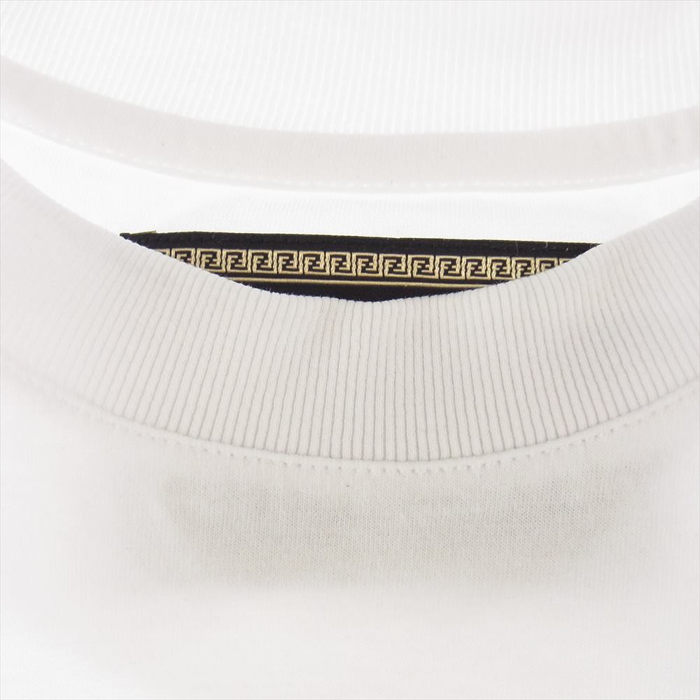 FENDI フェンディ 22SS FY1144 AKDV VERSACE FENDACE ヴェルサーチ フェンダーチェ ロゴ Tシャツ ホワイト系 XL【美品】【中古】