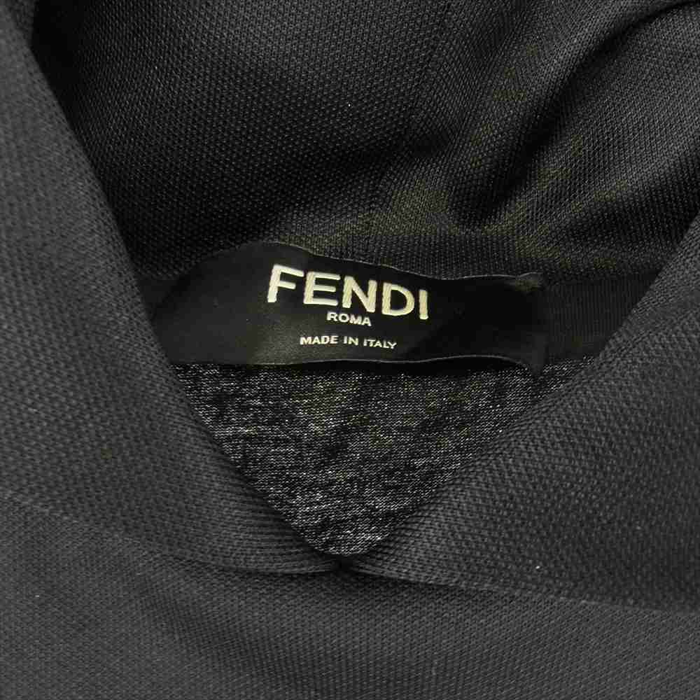 FENDI フェンディ FAF661 AL48 ズッカ ロゴ マルチカラー ジャージー スウェットシャツ プルオーバー パーカー ホワイト系 ブラック系 XXL【極上美品】【中古】