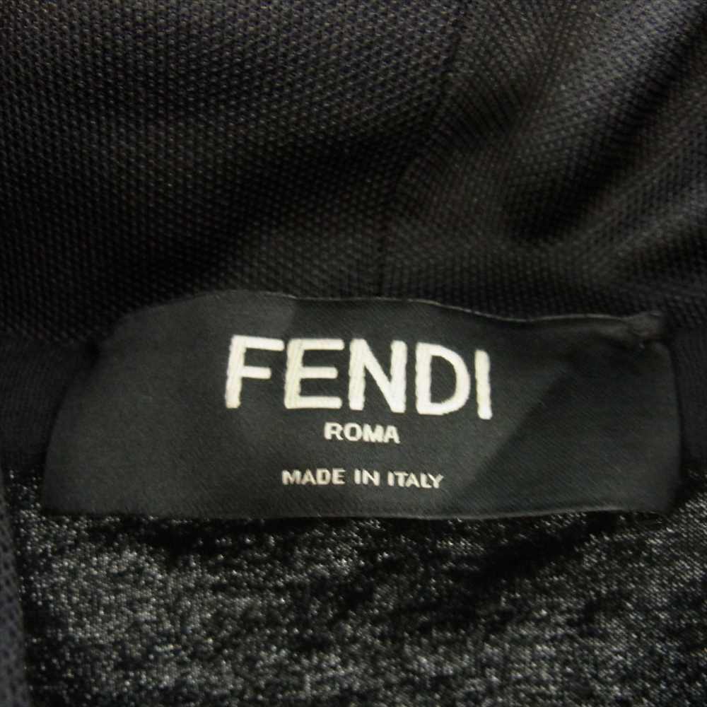 FENDI フェンディ FAF661 AL48 ズッカ ロゴ マルチカラー ジャージー スウェットシャツ プルオーバー パーカー ホワイト系 ブラック系 XXL【極上美品】【中古】