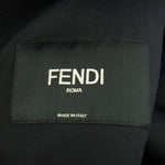 FENDI フェンディ 21AW FW1040 ズッカ ベルベット ジップパーカー フーディー ブラック系 ダークグレー系 54【極上美品】【中古】