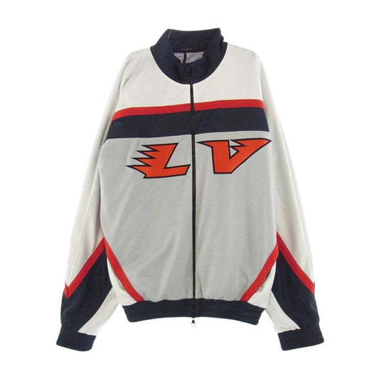 LOUIS VUITTON ルイ・ヴィトン 1AAGPZ エンベリッシュド LV グラフィック ホッケー トラックトップ ブルゾン ホワイト系 レッド系 XXL【極上美品】【中古】