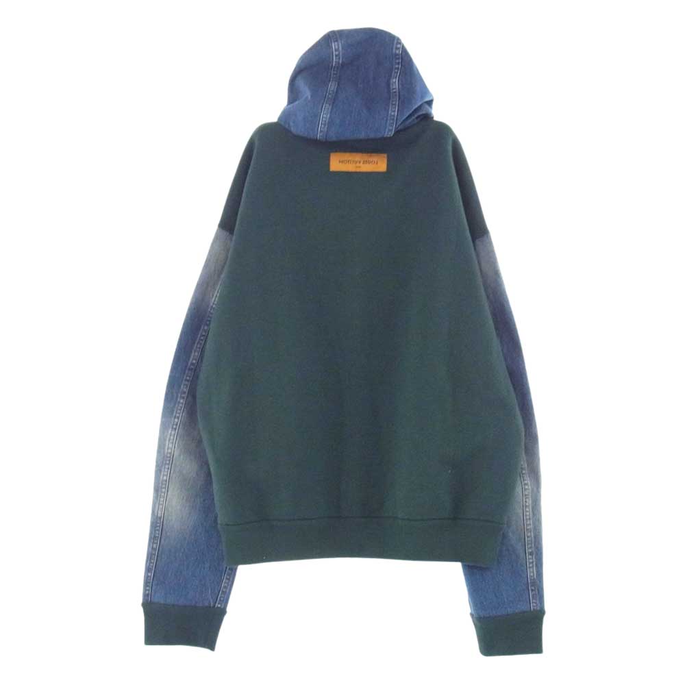LOUIS VUITTON ルイ・ヴィトン 22AW 1AAGP9 ハイブリッド フーディ デニム パーカー ジャケット モスグリーン系 インディゴブルー系 XL【美品】【中古】