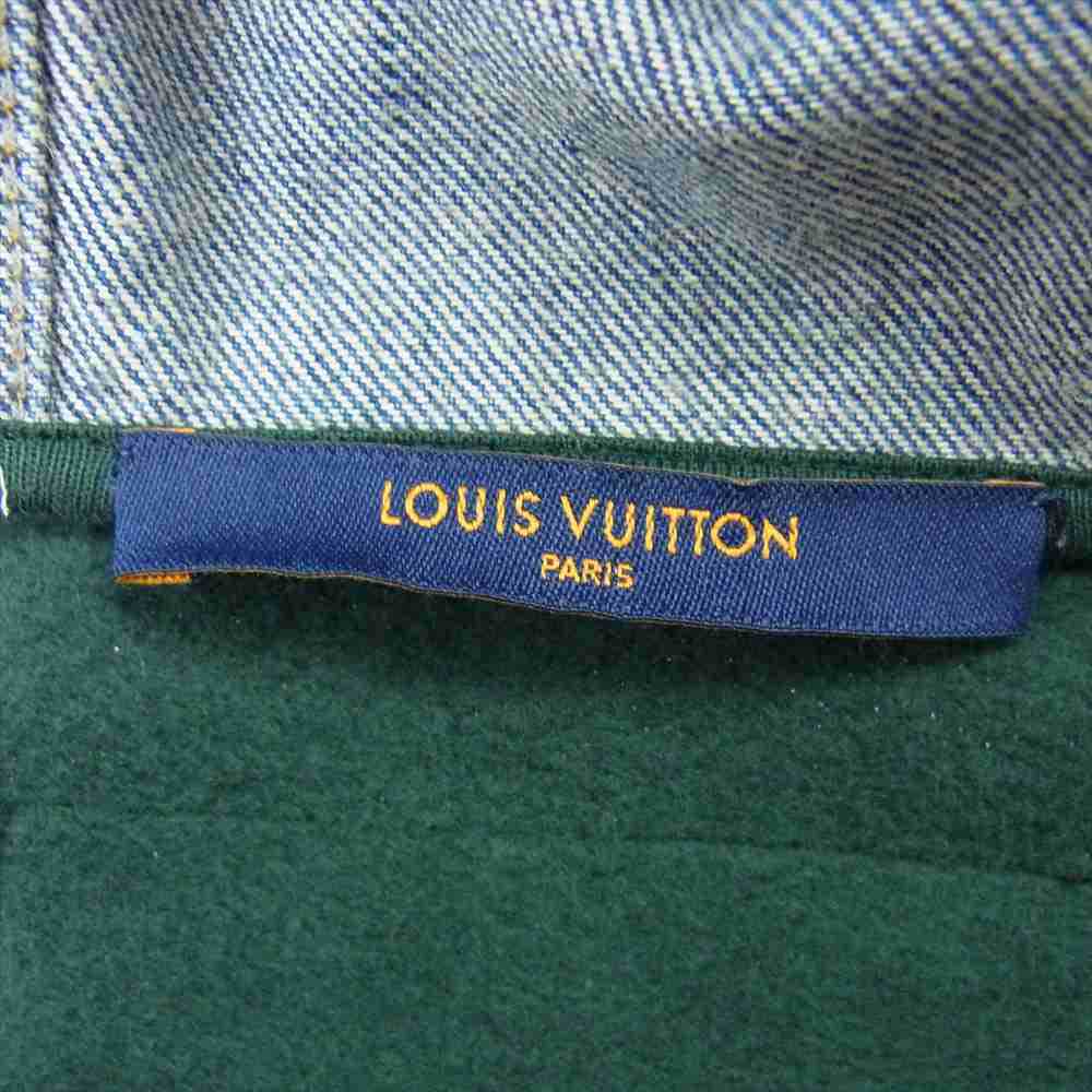 LOUIS VUITTON ルイ・ヴィトン 22AW 1AAGP9 ハイブリッド フーディ デニム パーカー ジャケット モスグリーン系 インディゴブルー系 XL【美品】【中古】