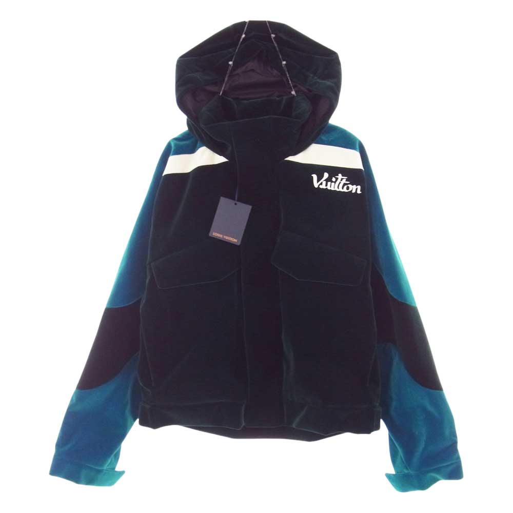 LOUIS VUITTON ルイ・ヴィトン 22AW 1AAHI6 テクニカル テープドベロア ウインドブレーカー グリーン系 52【極上美品】【中古】