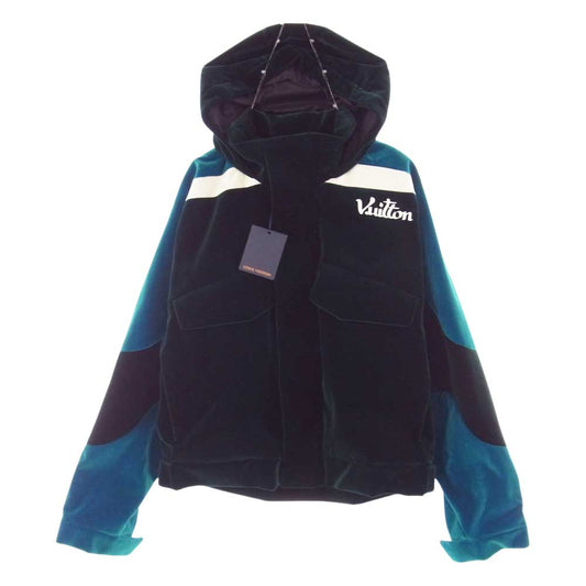 LOUIS VUITTON ルイ・ヴィトン 22AW 1AAHI6 テクニカル テープドベロア ウインドブレーカー グリーン系 52【極上美品】【中古】
