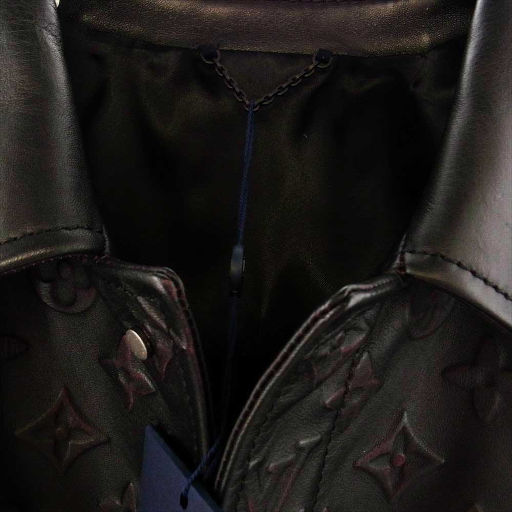 LOUIS VUITTON ルイ・ヴィトン 1AAUY9 モノグラム レザー トラッカー ジャケット ブラック系 52【極上美品】【中古】