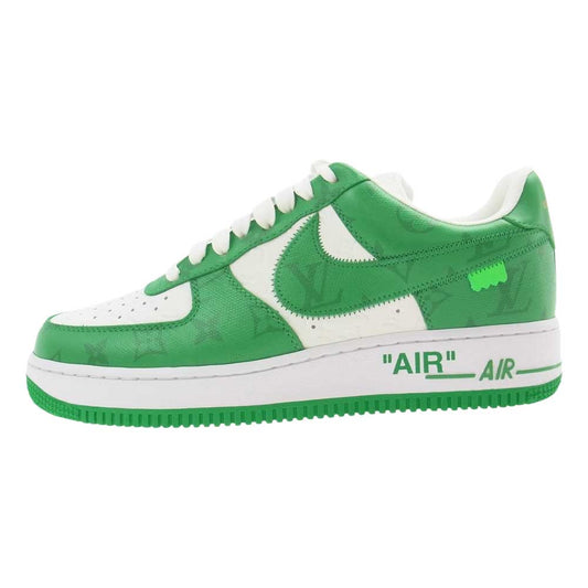 LOUIS VUITTON ルイ・ヴィトン NIKE AIR FORCE 1 LOW ナイキ エアフォース モノグラム レザー ローカット スニーカー グリーン系 ホワイト系 US8【新古品】【未使用】【中古】