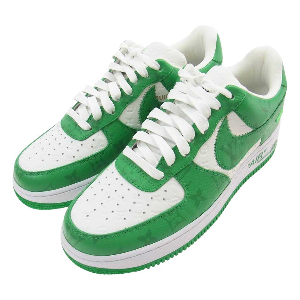 LOUIS VUITTON ルイ・ヴィトン NIKE AIR FORCE 1 LOW ナイキ エアフォース モノグラム レザー ローカット スニーカー グリーン系 ホワイト系 US8【新古品】【未使用】【中古】