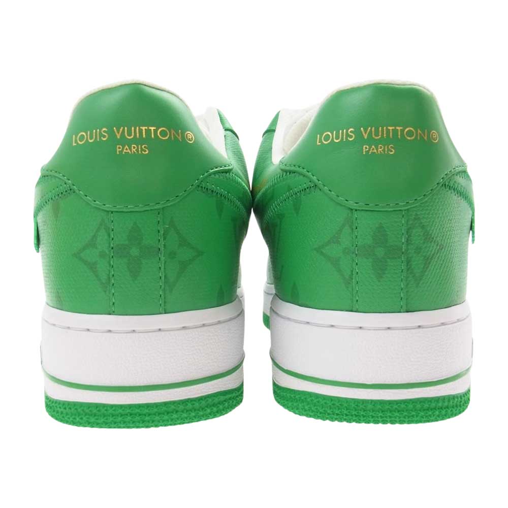 LOUIS VUITTON ルイ・ヴィトン NIKE AIR FORCE 1 LOW ナイキ エアフォース モノグラム レザー ローカット スニーカー グリーン系 ホワイト系 US8【新古品】【未使用】【中古】