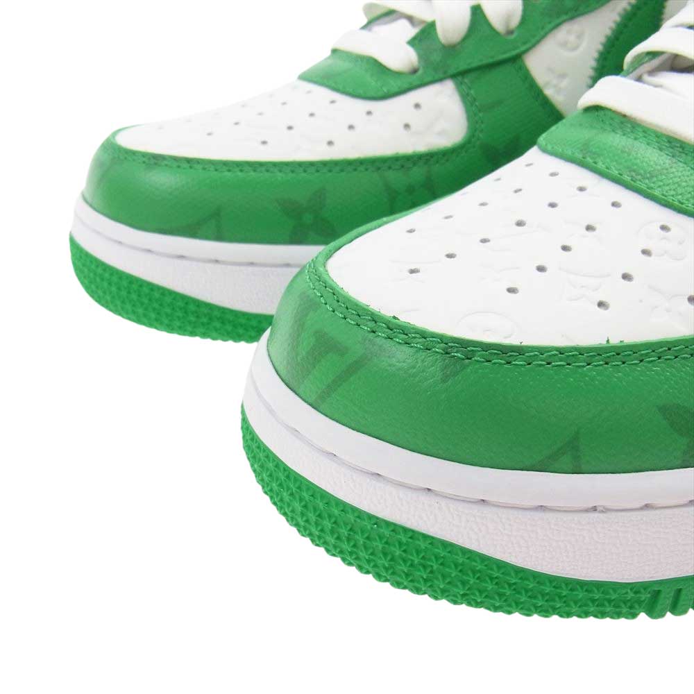LOUIS VUITTON ルイ・ヴィトン NIKE AIR FORCE 1 LOW ナイキ エアフォース モノグラム レザー ローカット スニーカー グリーン系 ホワイト系 US8【新古品】【未使用】【中古】