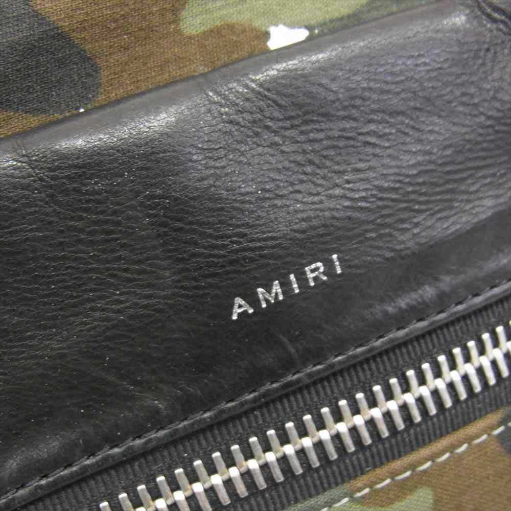 アミリ レザー切替 カモ フラージュ バック パック カーキ系【中古】