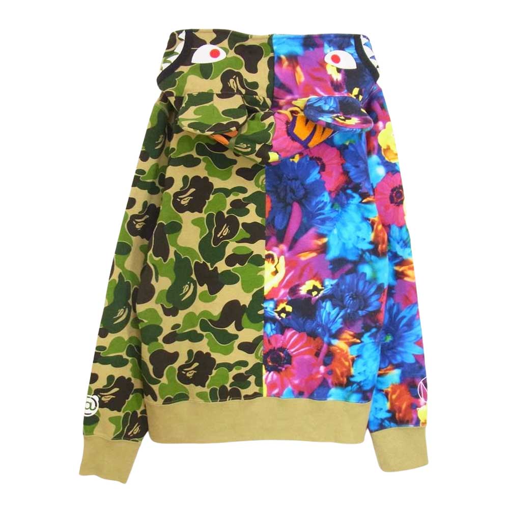 A BATHING APE アベイシングエイプ 001ZPF231924X mika ninagawa Bear Shark Full Zip Hoodie ベアー シャーク フル ジップ パーカー マルチカラー系 M【美品】【中古】