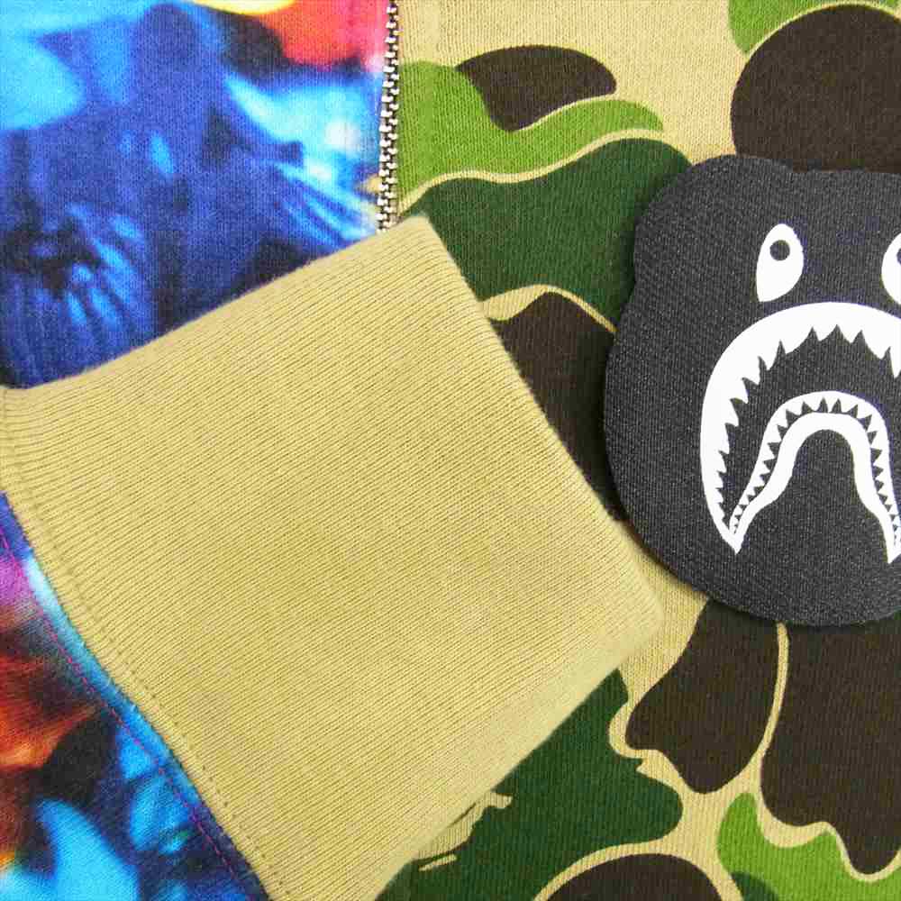A BATHING APE アベイシングエイプ 001ZPF231924X mika ninagawa Bear Shark Full Zip Hoodie ベアー シャーク フル ジップ パーカー マルチカラー系 M【美品】【中古】