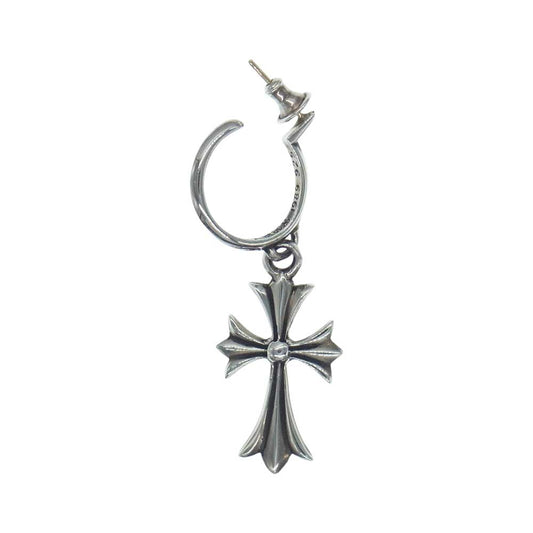 CHROME HEARTS クロムハーツ（原本有） TINY CH CROSS タイニー CHクロス フープ ピアス シルバー系【中古】