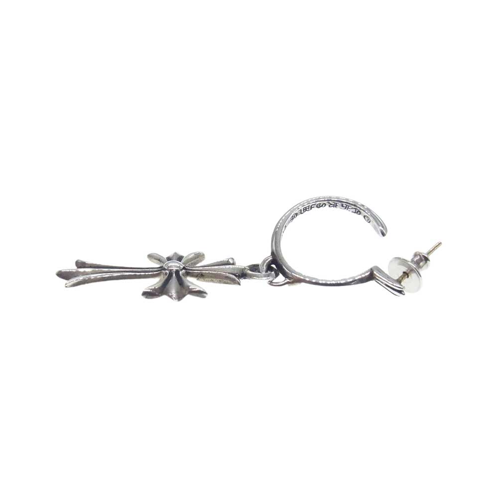 CHROME HEARTS クロムハーツ（原本有） TINY CH CROSS タイニー CHクロス フープ ピアス シルバー系【中古】