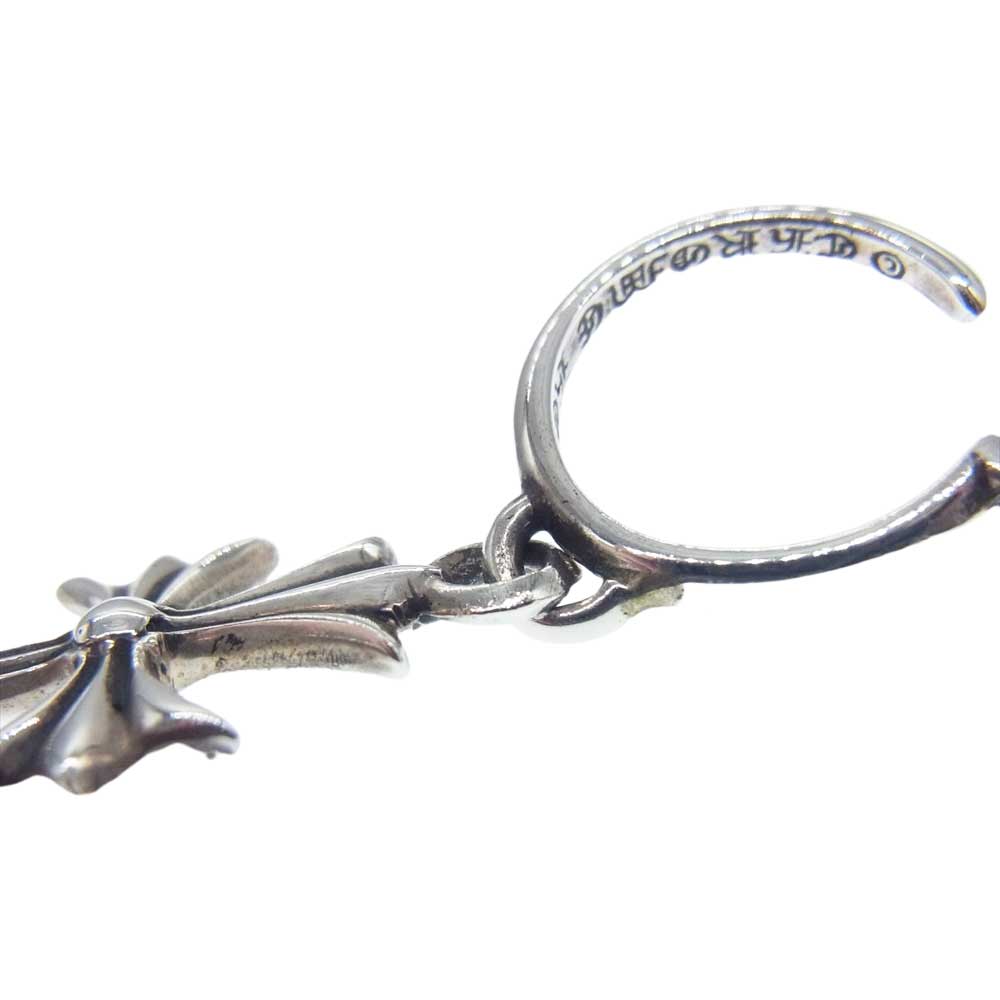 CHROME HEARTS クロムハーツ（原本有） TINY CH CROSS タイニー CHクロス フープ ピアス シルバー系【中古】