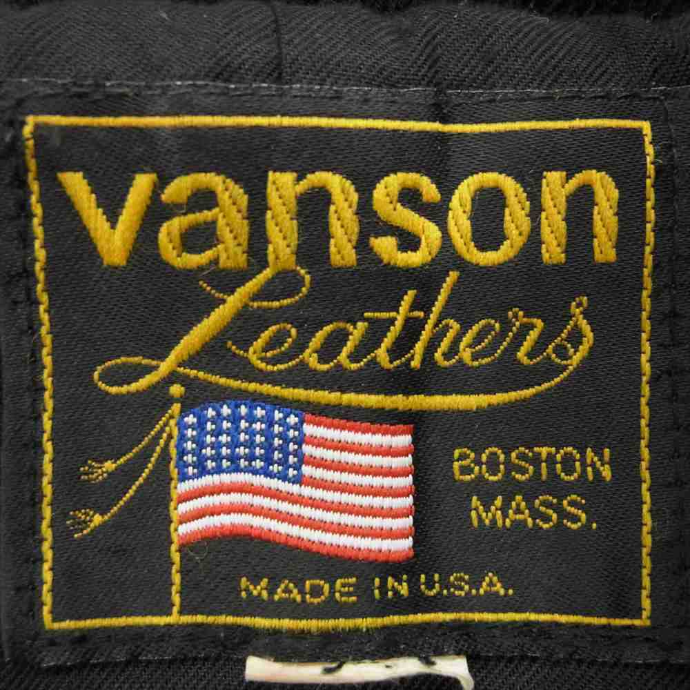 VANSON バンソン ヴィンテージ USA製 TJP レザー ライダース ジャケット TALON ジップ ブラック系 36【中古】