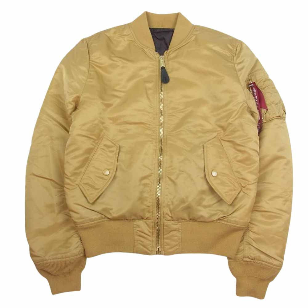 ALPHA アルファ リバーシブル MA-1 ジャケット ベージュ系 ブラウン系 S【中古】