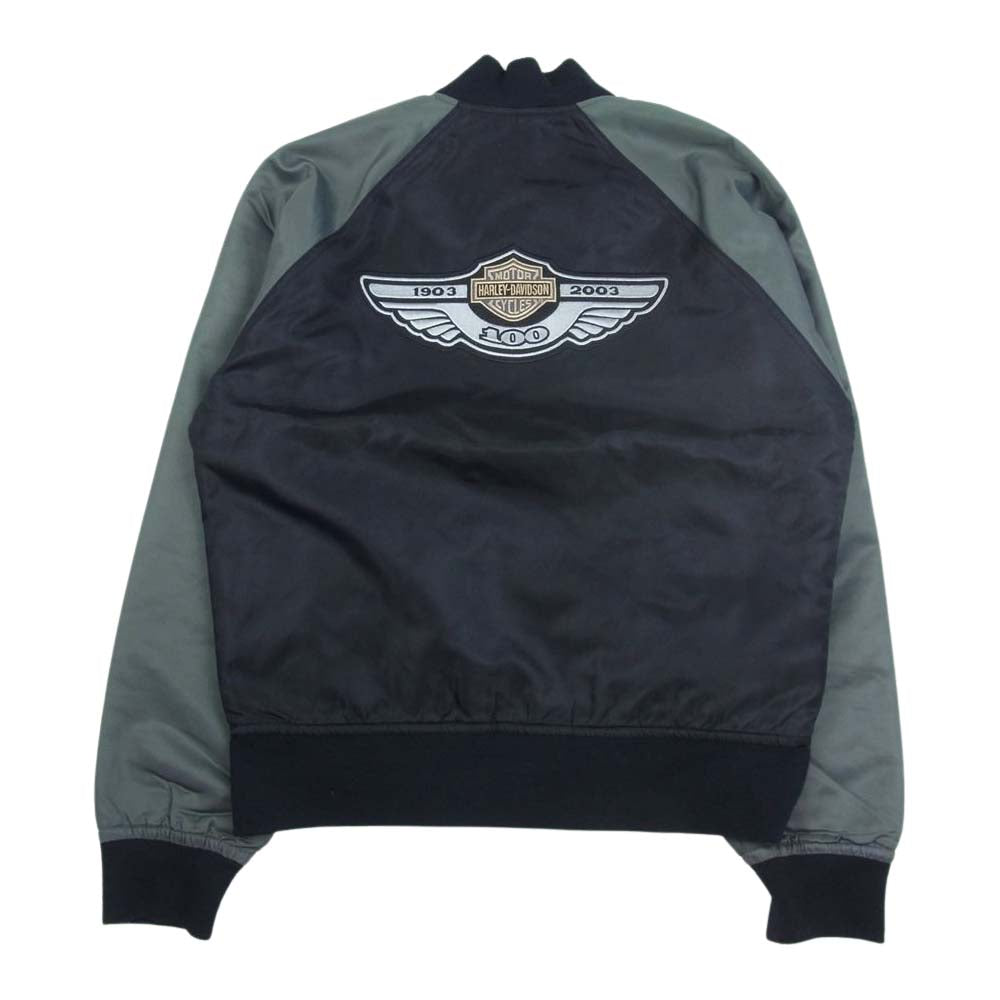 HARLEY DAVIDSON ハーレーダビッドソン 100周年記念 ナイロン ブルゾン ブラック系 カーキ系 S【中古】