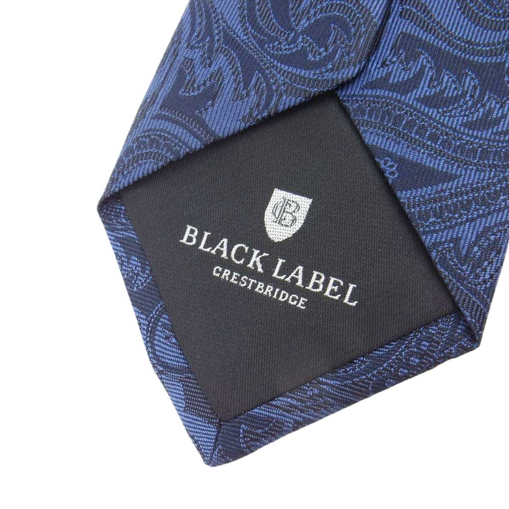ブラックレーベルクレストブリッジ ペイズリー 総柄 ネクタイ ダークネイビー系【新古品】【未使用】【中古】