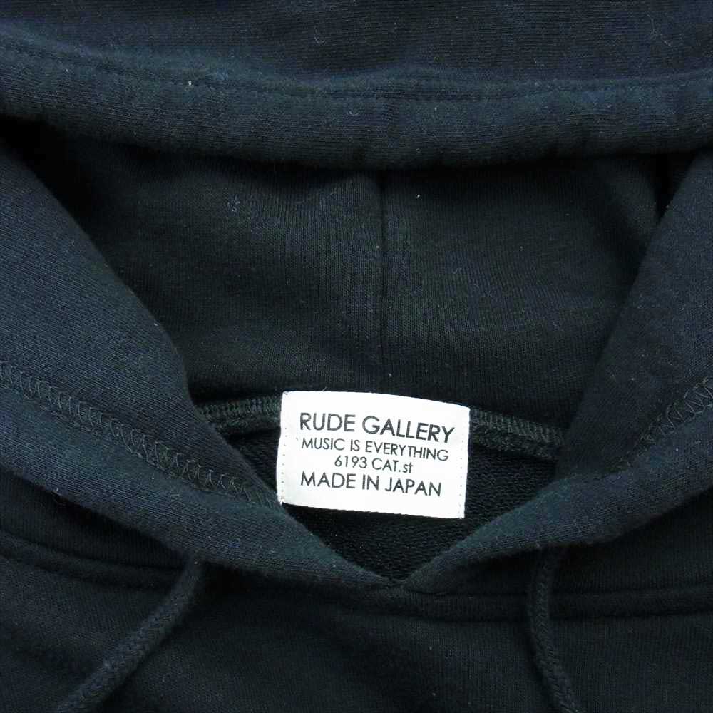 RUDE GALLERY ルードギャラリー 22SS RG0075 MADE IN MUSIC HOODIE メイドミュージック プルオーバ― パーカー ブラック系 L【中古】