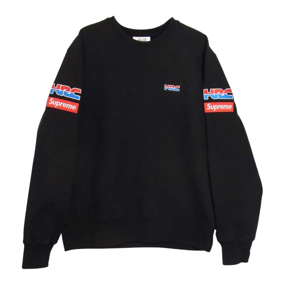 Supreme シュプリーム 19AW Honda Fox Racing Crewneck フォックスレーシング クルーネック スウェット ブラック系 S【中古】