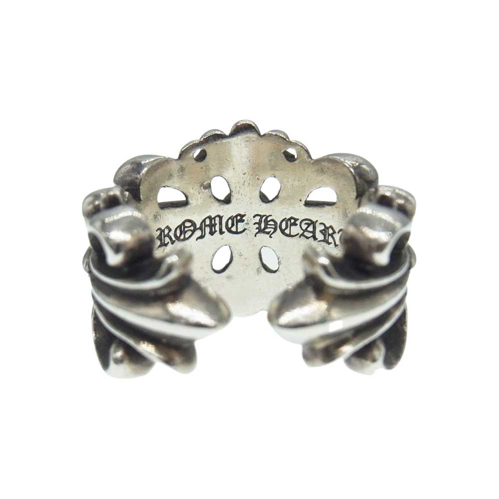 CHROME HEARTS クロムハーツ（原本無） ダブル フローラル クロス リング シルバー系【中古】