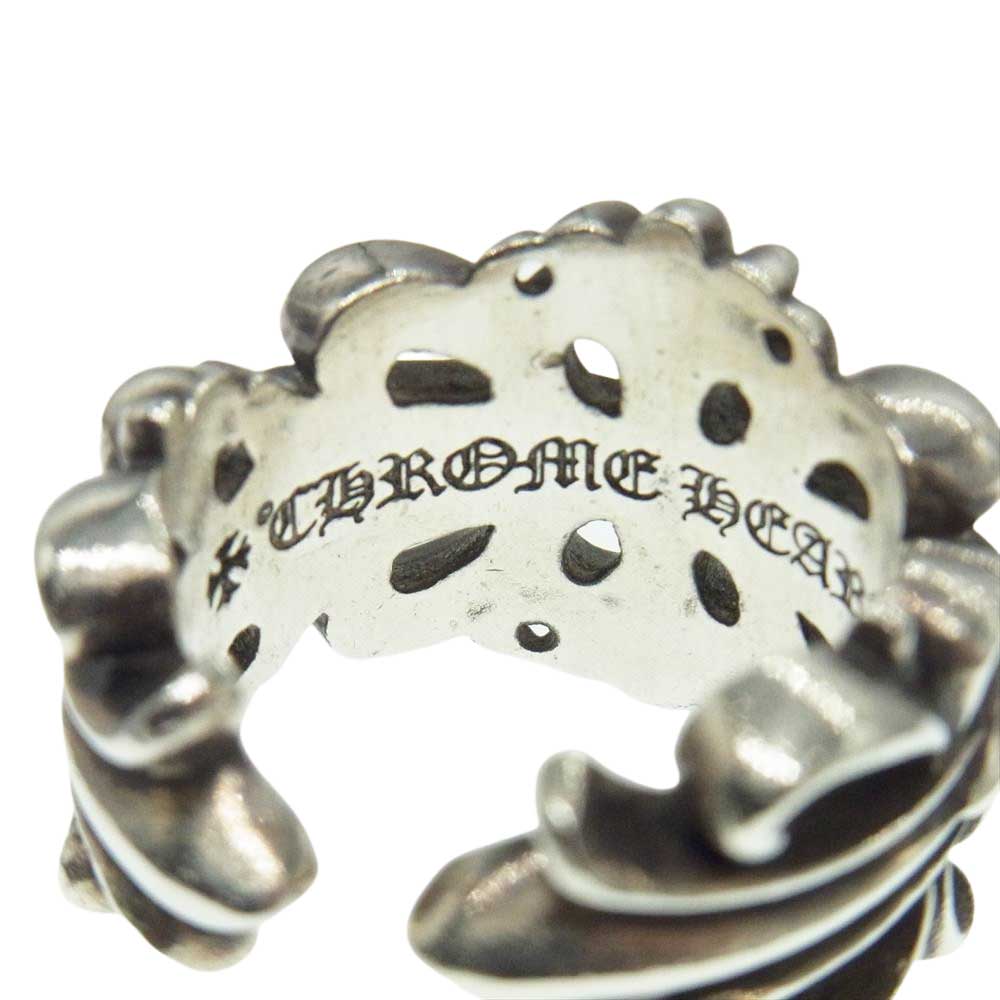 CHROME HEARTS クロムハーツ（原本無） ダブル フローラル クロス リング シルバー系【中古】