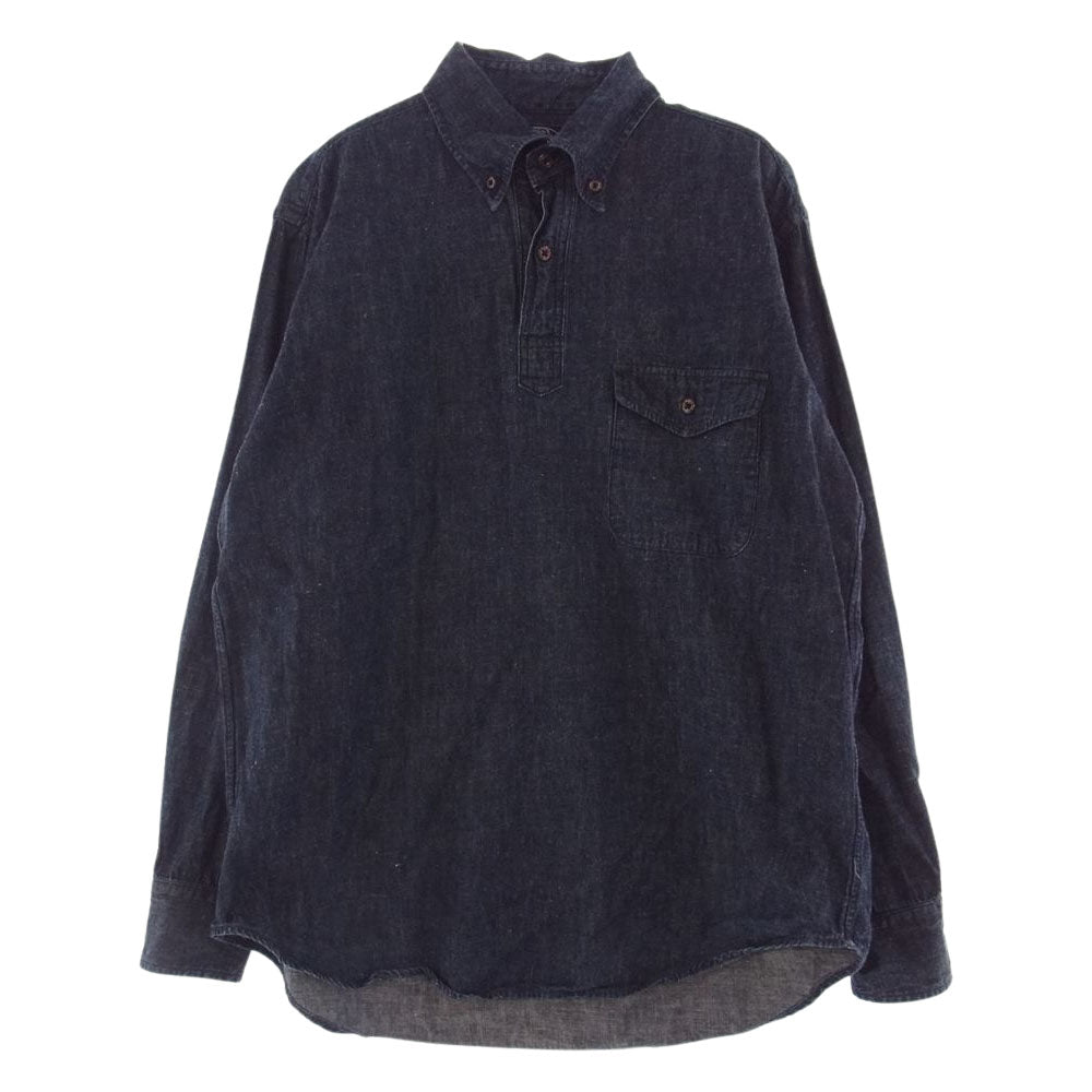 EVISU エヴィス プルオーバー デニム シャツ インディゴブルー系 38【中古】