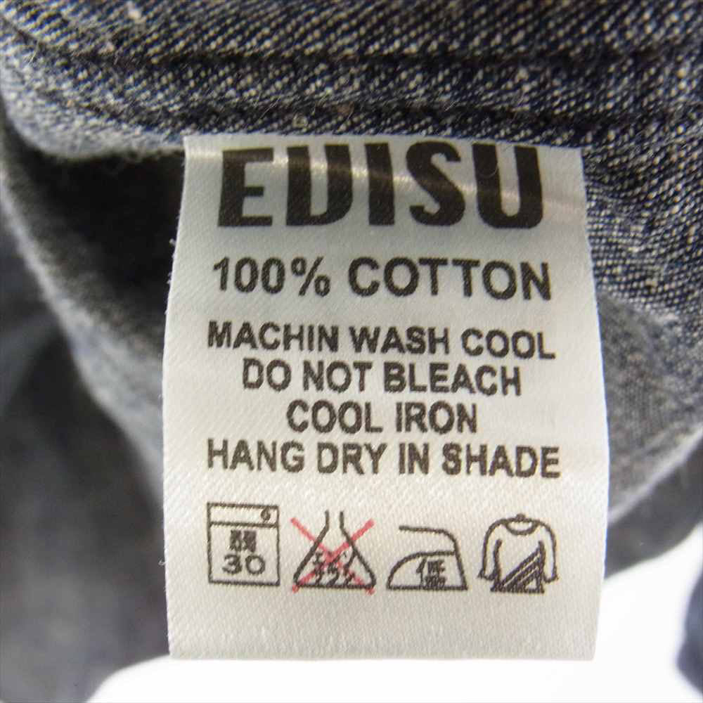 EVISU エヴィス プルオーバー デニム シャツ インディゴブルー系 38【中古】