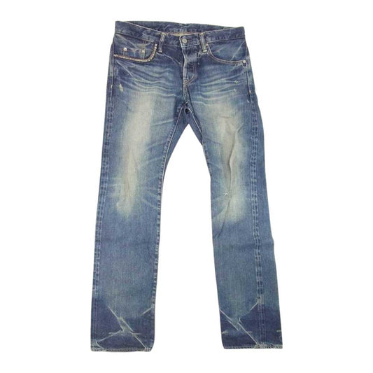 HYSTERIC GLAMOUR ヒステリックグラマー 0222AP15 NOBU加工 スタッズ ダメージ 加工 スリム デニム パンツ インディゴブルー系 30【中古】