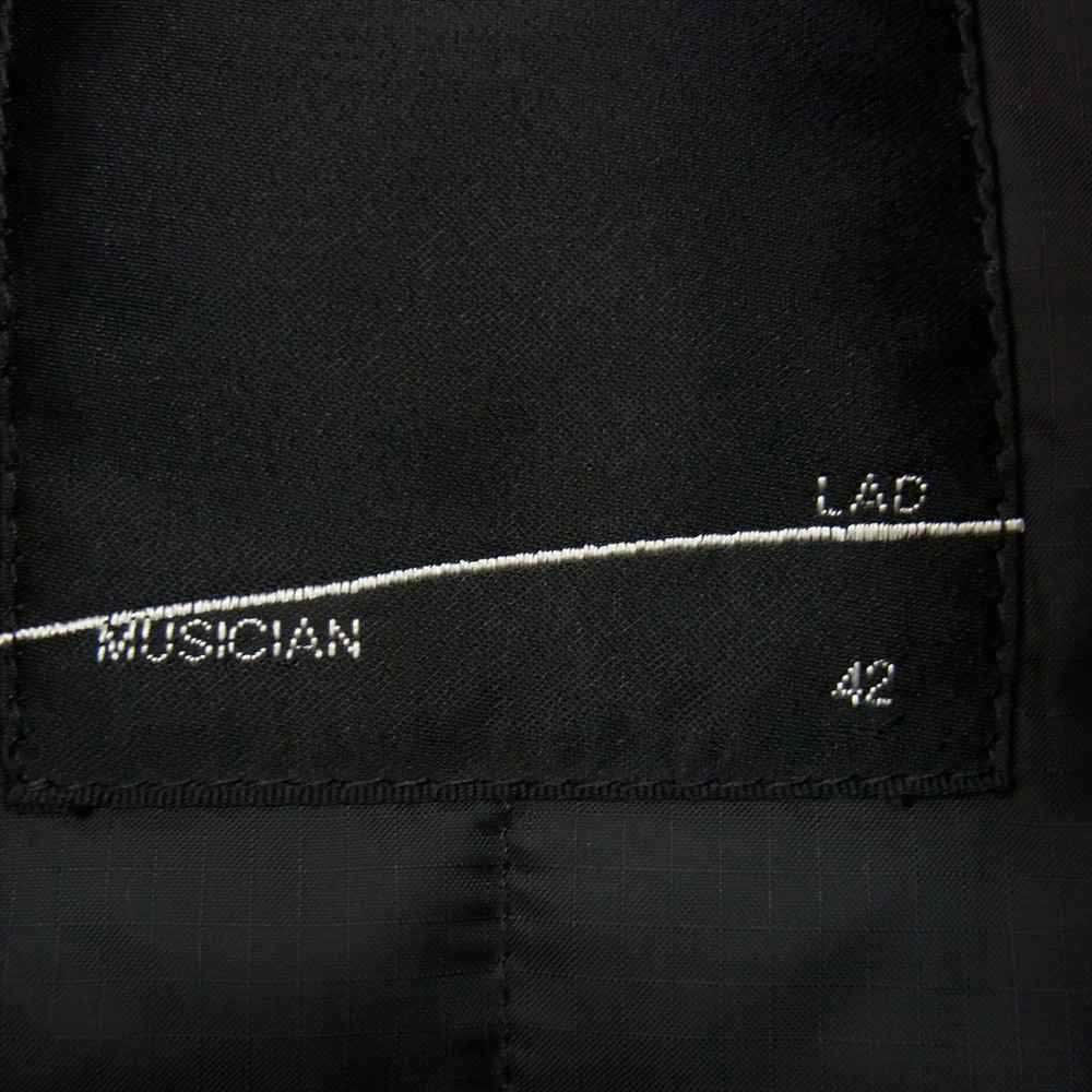 LAD MUSICIAN ラッドミュージシャン 2212-353 STADIUM JUMPER MELTON スタジャン メルトンウール 袖レザー スタジアム ジャケット スタジャン ブラック系 42【中古】