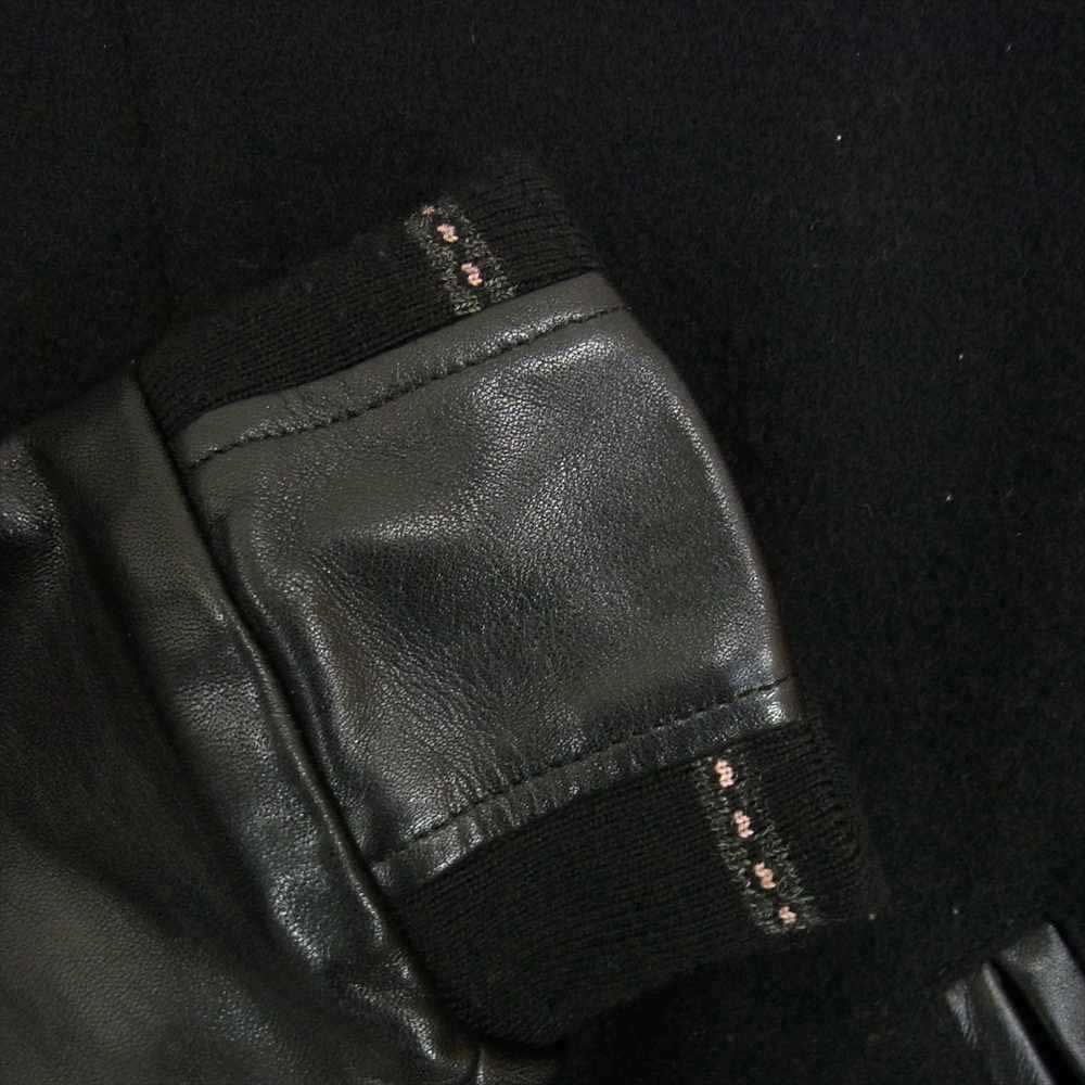 LAD MUSICIAN ラッドミュージシャン 2212-353 STADIUM JUMPER MELTON スタジャン メルトンウール 袖レザー スタジアム ジャケット スタジャン ブラック系 42【中古】