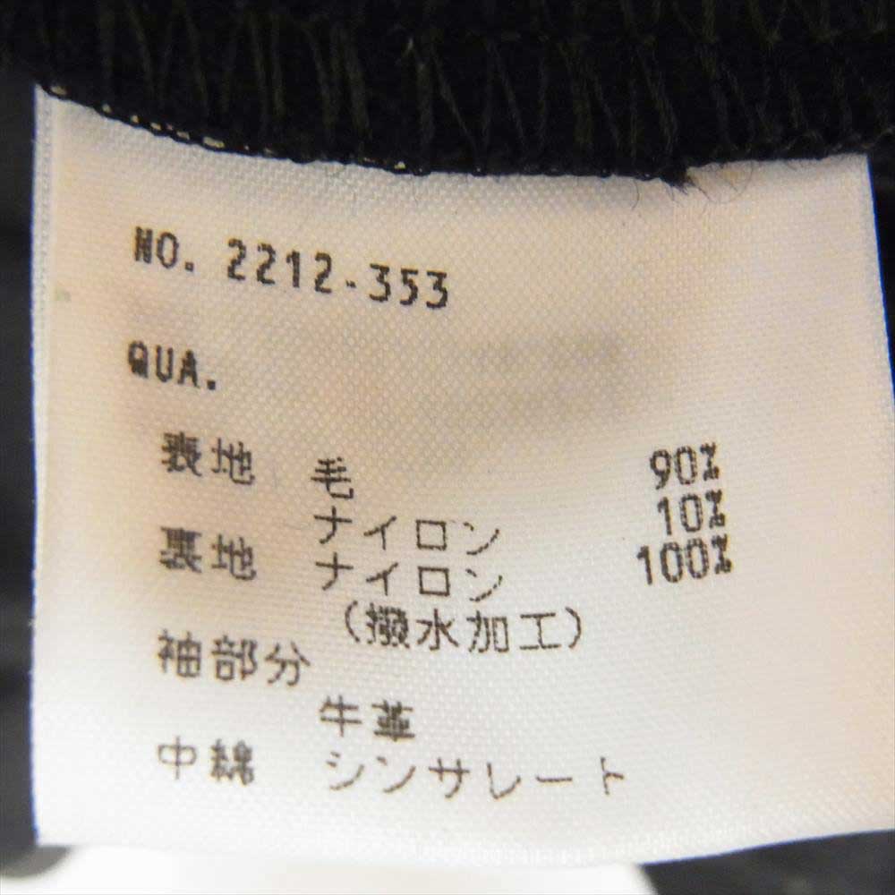 LAD MUSICIAN ラッドミュージシャン 2212-353 STADIUM JUMPER MELTON スタジャン メルトンウール 袖レザー スタジアム ジャケット スタジャン ブラック系 42【中古】