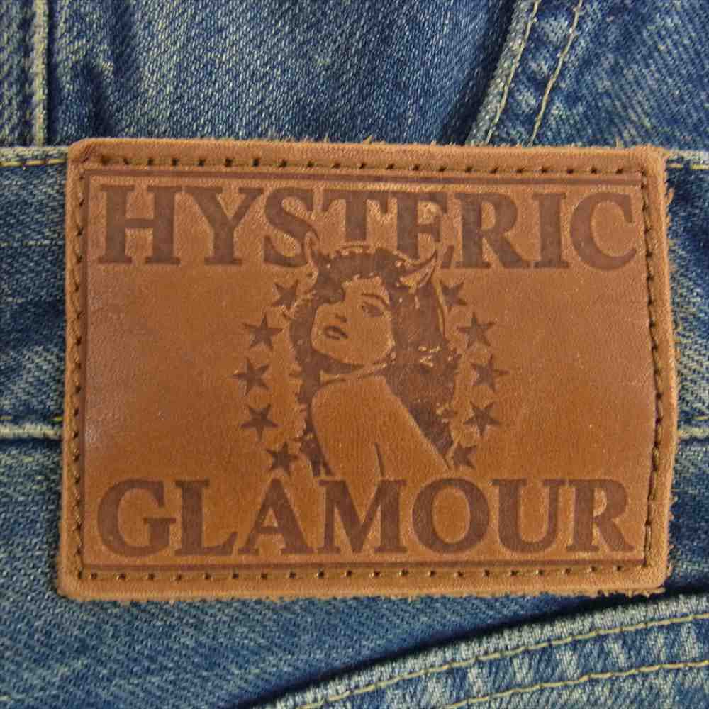 HYSTERIC GLAMOUR ヒステリックグラマー 0251AP11 PF加工 ダメージ リペア クラッシュ ペイント 加工 スタッズ デニム パンツ インディゴブルー系 30【中古】