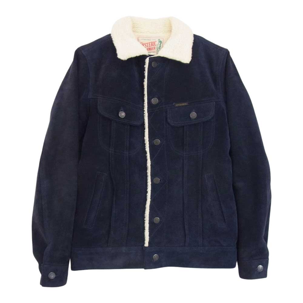 HYSTERIC GLAMOUR ヒステリックグラマー 15AW 0253LB03 裏ボア スエード ランチ ジャケット  ネイビー系 S【中古】