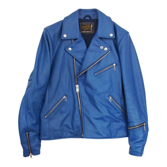 HYSTERIC GLAMOUR ヒステリックグラマー 17SS 02171LB01 キップレザー ダブル ライダース ジャケット ブルー系 M【中古】