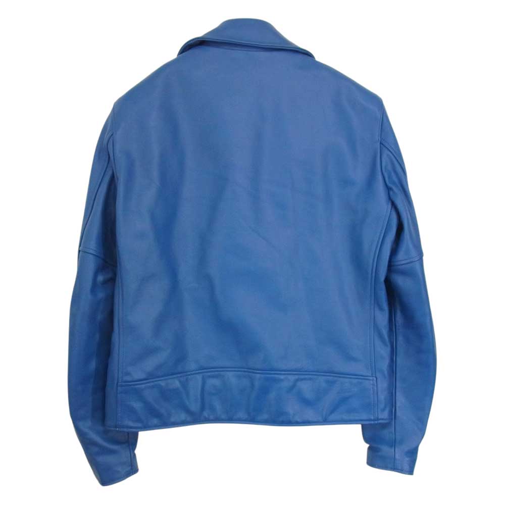 HYSTERIC GLAMOUR ヒステリックグラマー 17SS 02171LB01 キップレザー ダブル ライダース ジャケット ブルー系 M【中古】