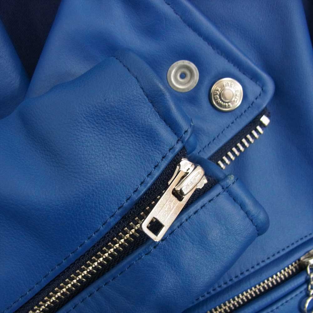 HYSTERIC GLAMOUR ヒステリックグラマー 17SS 02171LB01 キップレザー ダブル ライダース ジャケット ブルー系 M【中古】