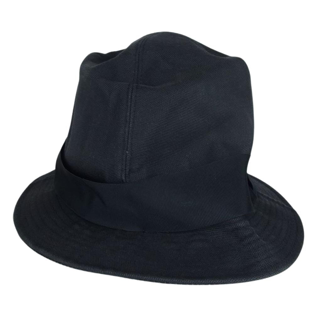 GUCCI グッチ イタリア製 レザー切替 裏地GGキャンバス バケットハット ブラック系 L【中古】