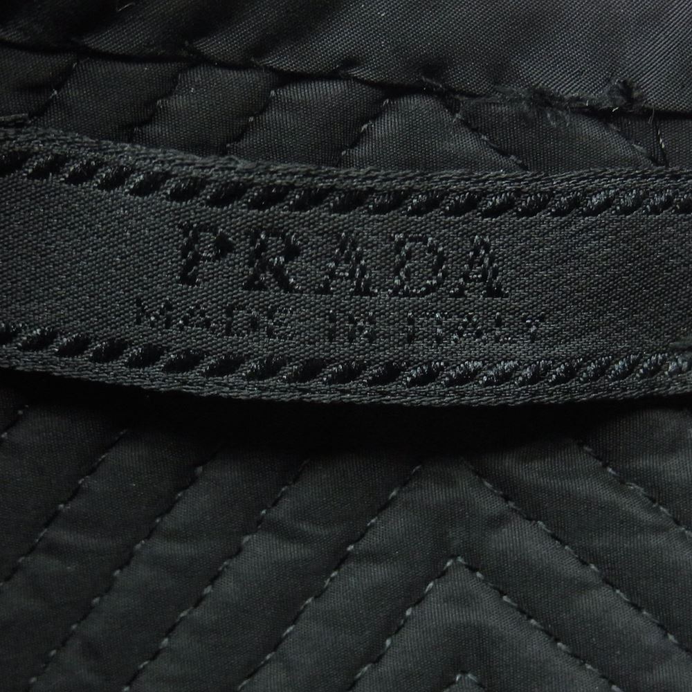 PRADA プラダ キルティング ステッチ ノースリーブ ワンピース ナイロン イタリア製 ブラック系 40【中古】