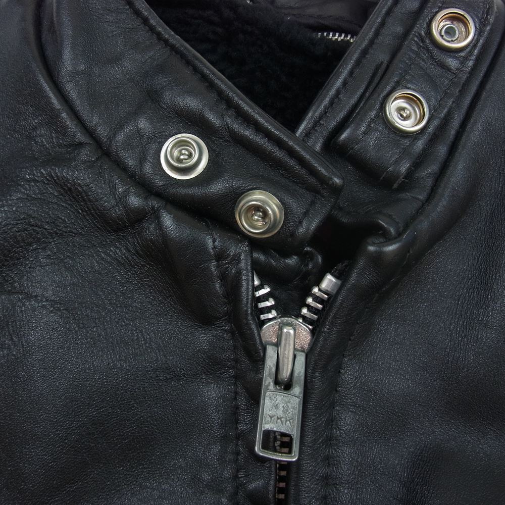 schott ショット USA製 641 ボアライナー付き シングル ライダースジャケット ブラック系 36【中古】