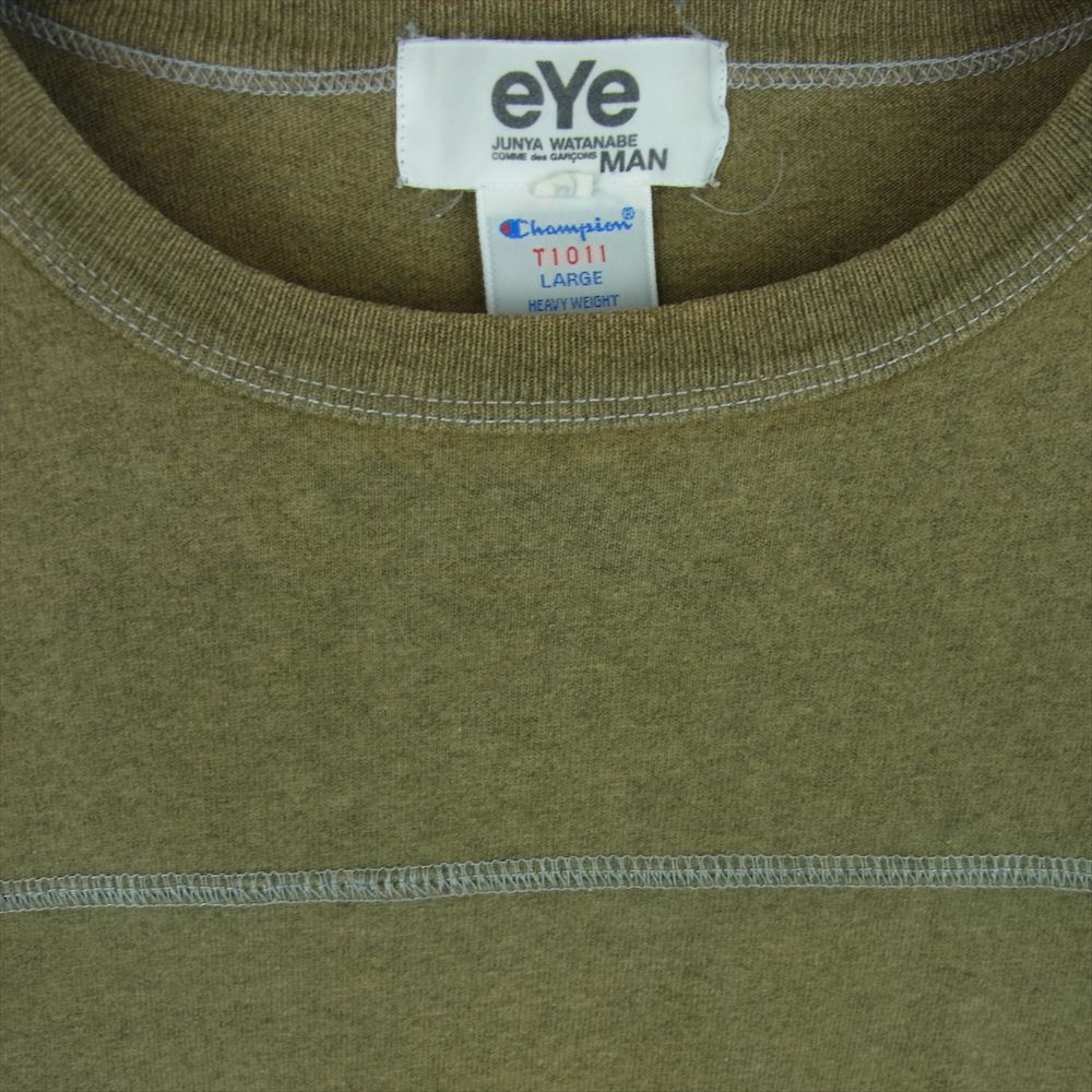 JUNYA WATANABE COMME des GARCONS MAN ジュンヤワタナベコムデギャルソンマン WS-T901 eye AD2006 Champion チャンピオン 再構築 半袖 Tシャツ カットソー カーキ系 M【中古】
