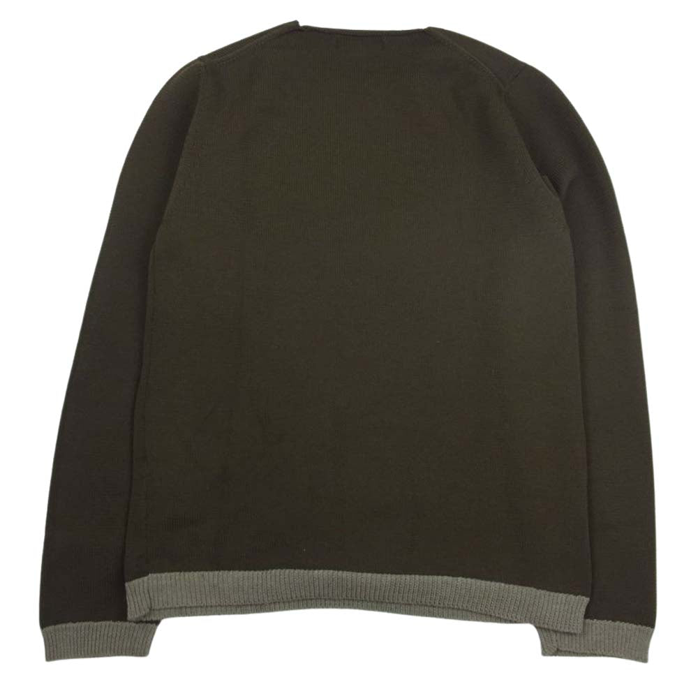 BLACK COMME des GARCONS ブラックコムデギャルソン AAD2014 1N-N006 リブ切替 エステル ニット セーター カーキ系 M【中古】