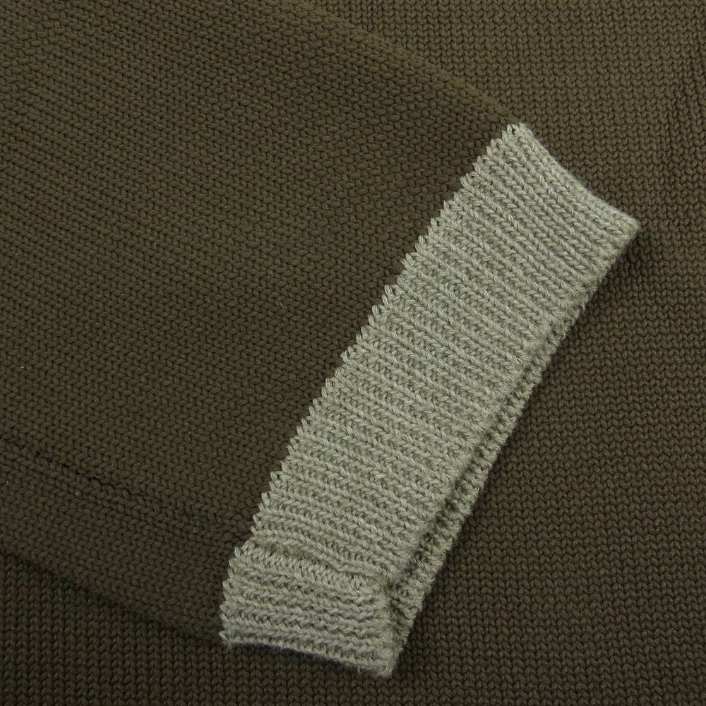 BLACK COMME des GARCONS ブラックコムデギャルソン AAD2014 1N-N006 リブ切替 エステル ニット セーター カーキ系 M【中古】